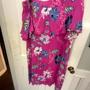 Floral Off-Shoulder Pink Dress
